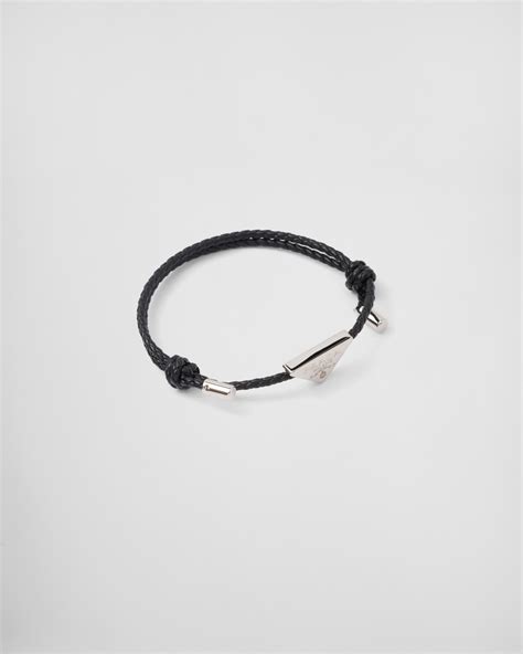 prada braided leather bracelet|Prada bracelet women's.